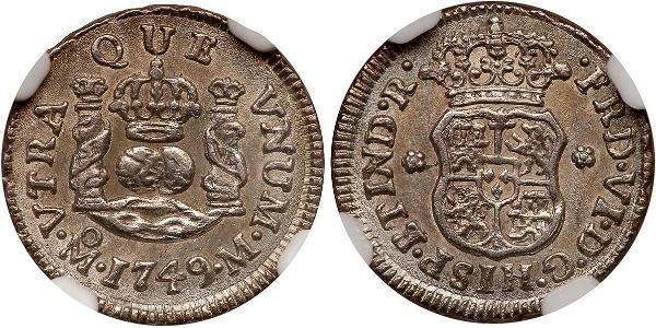 1/2 Реал Нова Іспанія (1519 - 1821) Срібло Фердинанд VII король Іспанії (1784-1833)