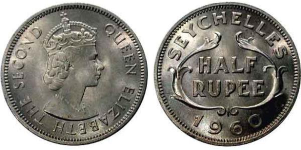 1/2 Рупия Сейшелы Никель/Медь Елизавета II (1926-2022)