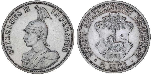 1/2 Рупия Германская Восточная Африка (1885-1919) Серебро 