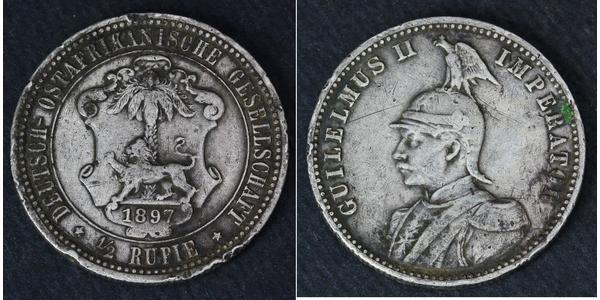 1/2 Рупия Германская Восточная Африка (1885-1919) Серебро 