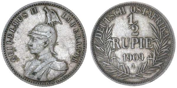 1/2 Рупия Германская Восточная Африка (1885-1919) Серебро 