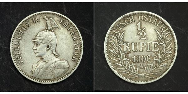 1/2 Рупия Германская Восточная Африка (1885-1919) Серебро 