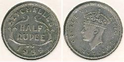 1/2 Рупия Сейшелы Серебро Георг VI (1895-1952)