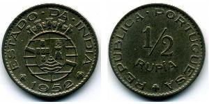 1/2 Рупія Индия португальская (1510-1961) Нікель/Мідь 