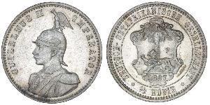 1/2 Рупія Німецька Східна Африка (1885-1919) Срібло 