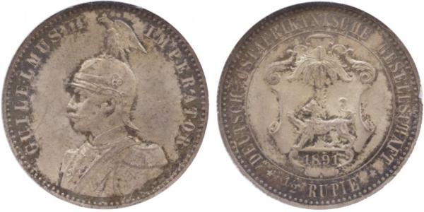 1/2 Рупія Німецька Східна Африка (1885-1919) Срібло 
