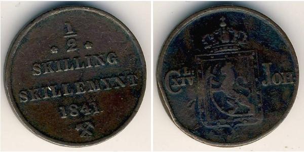 1/2 Скиллинг Noruega Cobre 