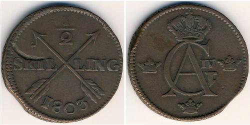 1/2 Скиллинг Sweden Copper 