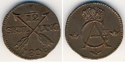 1/2 Скиллинг Schweden Kupfer 