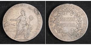 1/2 Скудо Папская область (752-1870) Серебро 