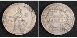 1/2 Скудо Папська держава (752-1870) Срібло 