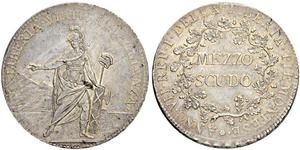 1/2 Скудо Папська держава (752-1870) Срібло 