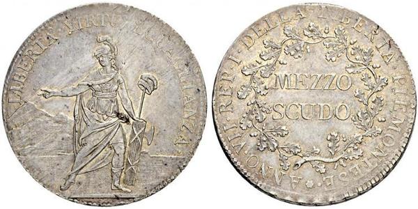 1/2 Скудо Папська держава (752-1870) Срібло 