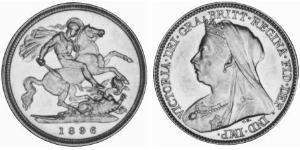1/2 Соверен Австралия (1788 - 1939) Золото Виктория (1819 - 1901)