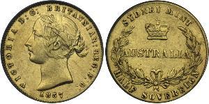 1/2 Соверен Австралия (1788 - 1939) Золото Виктория (1819 - 1901)