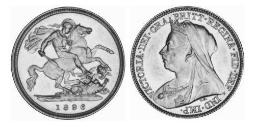 1/2 Соверен Австралия (1788 - 1939) Золото Виктория (1819 - 1901)