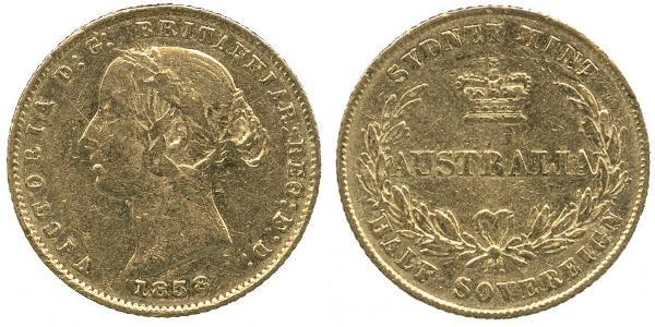 1/2 Соверен Австралія (1788 - 1939) Золото Вікторія (1819 - 1901)