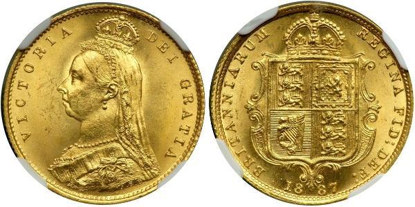 1/2 Соверен Велика Британія  Золото Вікторія (1819 - 1901)