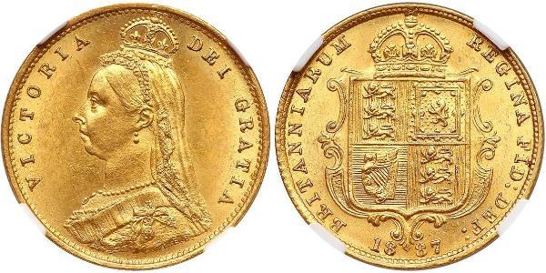 1/2 Соверен Велика Британія  Золото Вікторія (1819 - 1901)