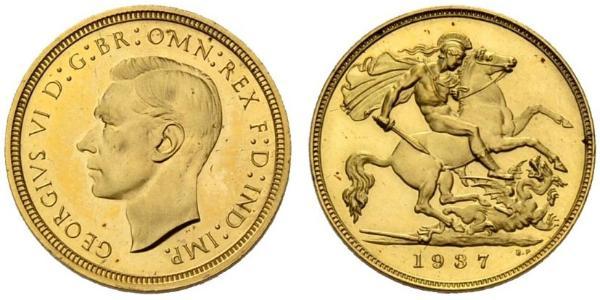 1/2 Соверен Великобритания (1922-) Золото Георг VI (1895-1952)
