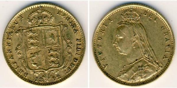 1/2 Соверен Великобритания  Золото Виктория (1819 - 1901)