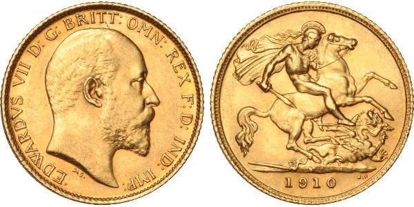 1/2 Соверен Соединённое королевство Великобритании и Ирландии (1801-1922) Золото Эдуард VII (1841-1910)