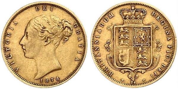 1/2 Соверен Соединённое королевство Великобритании и Ирландии (1801-1922) Золото Виктория (1819 - 1901)