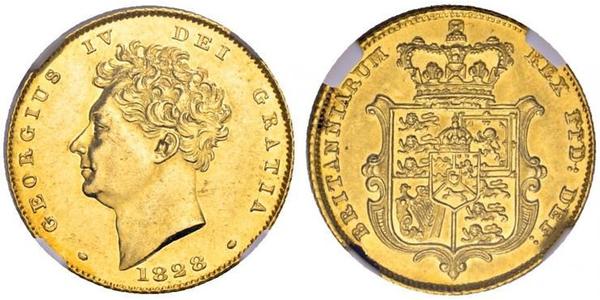 1/2 Соверен Соединённое королевство Великобритании и Ирландии (1801-1922) Золото Георг IV (1762-1830)