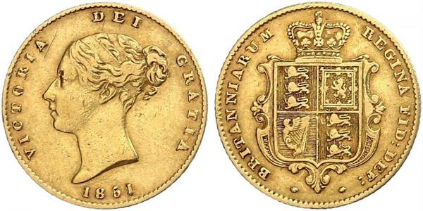 1/2 Соверен Соединённое королевство Великобритании и Ирландии (1801-1922) Золото Виктория (1819 - 1901)