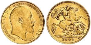 1/2 Соверен Сполучене королівство Великобританії та Ірландії (1801-1922) Золото Едвард VII (1841-1910)