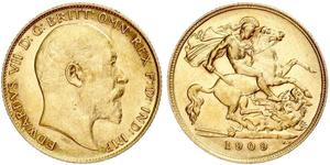 1/2 Соверен Сполучене королівство Великобританії та Ірландії (1801-1922) Золото Едвард VII (1841-1910)