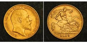 1/2 Соверен Сполучене королівство Великобританії та Ірландії (1801-1922) Золото Едвард VII (1841-1910)