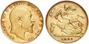 1/2 Соверен Сполучене королівство Великобританії та Ірландії (1801-1922) Золото Едвард VII (1841-1910)