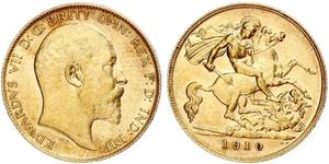 1/2 Соверен Сполучене королівство Великобританії та Ірландії (1801-1922) Золото Едвард VII (1841-1910)