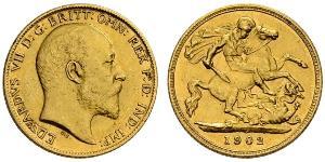 1/2 Соверен Сполучене королівство Великобританії та Ірландії (1801-1922) Золото Едвард VII (1841-1910)