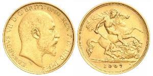 1/2 Соверен Сполучене королівство Великобританії та Ірландії (1801-1922) Золото Едвард VII (1841-1910)