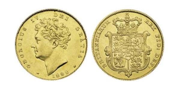1/2 Соверен Сполучене королівство Великобританії та Ірландії (1801-1922) Золото Георг IV (1762-1830)