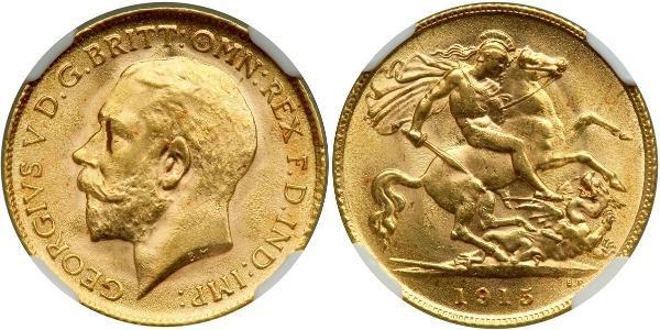 1/2 Соверен Сполучене королівство Великобританії та Ірландії (1801-1922) Золото Георг V (1865-1936)