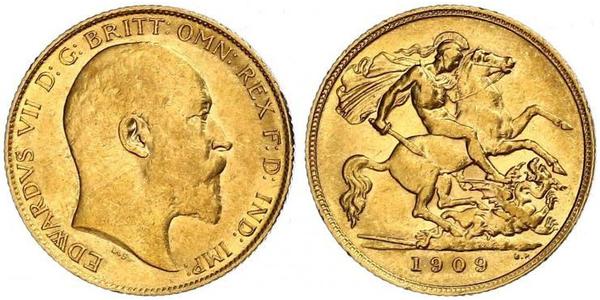 1/2 Соверен Сполучене королівство Великобританії та Ірландії (1801-1922) Золото Едвард VII (1841-1910)