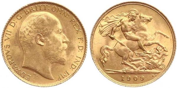1/2 Соверен Сполучене королівство Великобританії та Ірландії (1801-1922) Золото Едвард VII (1841-1910)