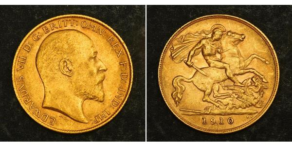 1/2 Соверен Сполучене королівство Великобританії та Ірландії (1801-1922) Золото Едвард VII (1841-1910)