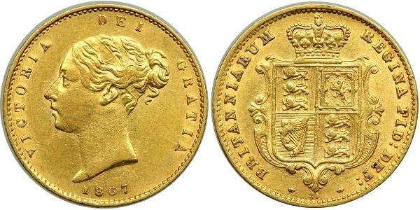 1/2 Соверен Сполучене королівство Великобританії та Ірландії (1801-1922) Золото Вікторія (1819 - 1901)