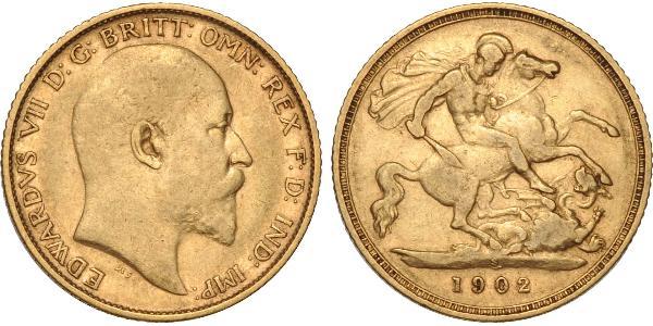 1/2 Соверен Сполучене королівство Великобританії та Ірландії (1801-1922) Золото Едвард VII (1841-1910)