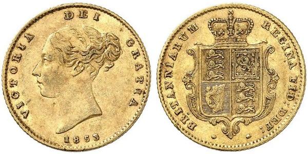 1/2 Соверен Сполучене королівство Великобританії та Ірландії (1801-1922) Золото Вікторія (1819 - 1901)