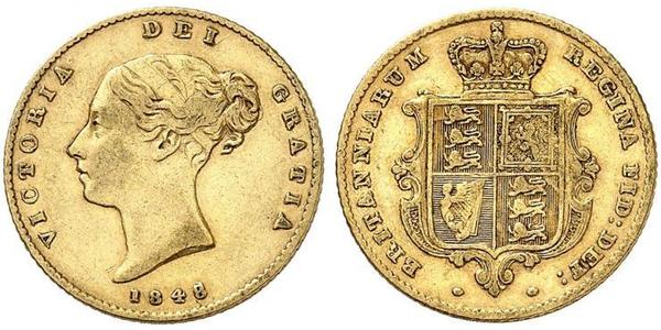 1/2 Соверен Сполучене королівство Великобританії та Ірландії (1801-1922) Золото Вікторія (1819 - 1901)