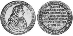 1/2 Талер Ансбах (княжество) (1398–1792) Серебро John Frederick, Margrave of Brandenburg-Ansbach (1654 – 1686)