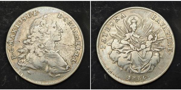1/2 Талер Бавария (курфюршество) (1623 - 1806) Серебро Максимилиан III (курфюрст Баварии)(1727 – 1777)