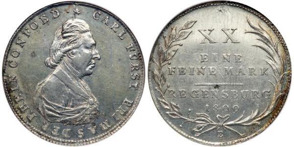 1/2 Талер Федеральные земли Германии Серебро Karl von Dalberg (1744 - 1817)