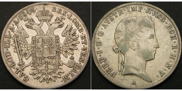 1/2 Талер Австрійська імперія (1804-1867) Срібло Ferdinand I of Austria (1793 - 1875)