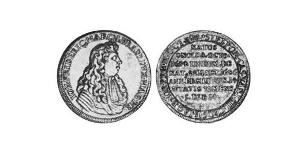 1/2 Талер Ансбах (1398–1792) Срібло John Frederick, Margrave of Brandenburg-Ansbach (1654 – 1686)